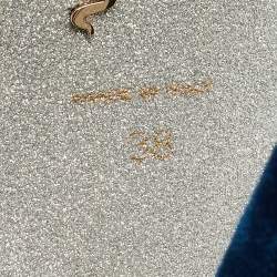 Pre Owned René Caovilla Navy Blue Velvet Cleo Ankle Wrap Sandals Size 38