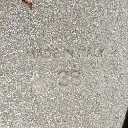 Pre Owned René Caovilla Black Suede Crystal Embellished Ankle Strap Sandals Size 38