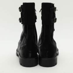 René Caovilla Black Velvet Embellished Ankle Length Boots Size 38