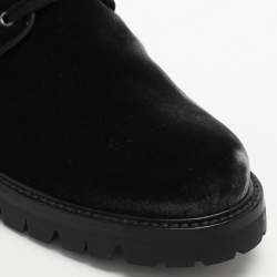 René Caovilla Black Velvet Embellished Ankle Length Boots Size 38