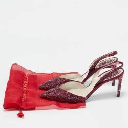 Pre Owned René Caovilla Two Tone Crystal Embellished Satin Slingback Pumps Size 38