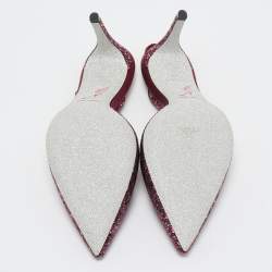 Pre Owned René Caovilla Two Tone Crystal Embellished Satin Slingback Pumps Size 38