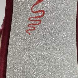 Pre Owned René Caovilla Two Tone Crystal Embellished Satin Slingback Pumps Size 38