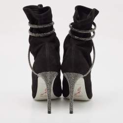 René Caovilla Black Suede Cleo Booties Size 40