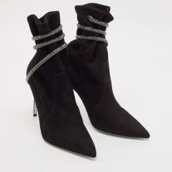 René Caovilla Black Suede Cleo Booties Size 40