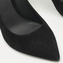 Pre Owned René Caovilla Black Suede Crystal and Pearls Embellished Pumps Size 40