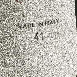 Pre Owned René Caovilla Black Suede Crystal Embellished Slide Sandals Size 41