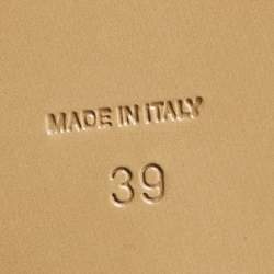 مملوكة مسبقًا René Caovilla Gold Karung Leather Crystal Embellished Flat Sandals Size 39