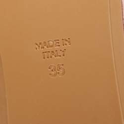 Pre Owned René Caovilla Pink Satin Cleo Ankle Wrap Flat Sandals Size 35