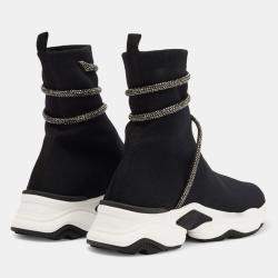مملوكة مسبقًا Rene Caovilla Cleo Black Knit Sock Sneakers