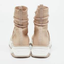 Pre Owned حذاء رياضي رينيه كوفيللا كليو بيج بشبك قماش بدون رباط مقاس 40