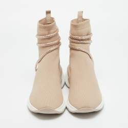 Pre Owned حذاء رياضي رينيه كوفيللا كليو بيج بشبك قماش بدون رباط مقاس 40