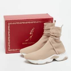 Pre Owned حذاء رياضي رينيه كوفيللا كليو بيج بشبك قماش بدون رباط مقاس 40