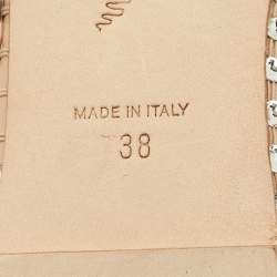 مملوكة مسبقًا حذاء باليرينا فلات مرصع بأحجار الراين بني جلد رينيه كوفيلّا سكرانش مقاس 38