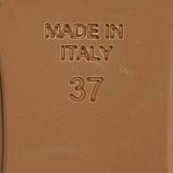 Pre Owned René Caovilla Size 37 Pink Leather Wedge Sandals