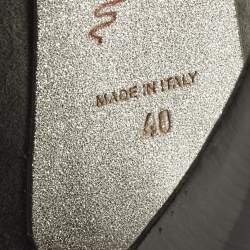 Pre Owned René Caovilla Size 40 Grey Fur And Suede Ankle Boots