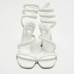 مملوكة مسبقًا صندل رينيه كوفيللا كليو ساتان أخضر مزخرف كريستال مقاس 40