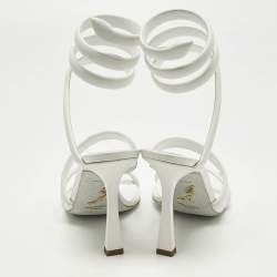 مملوكة مسبقًا صندل رينيه كوفيللا كليو ساتان أخضر مزخرف كريستال مقاس 40