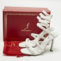 مملوكة مسبقًا صندل رينيه كوفيللا كليو ساتان أخضر مزخرف كريستال مقاس 40