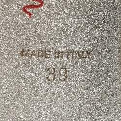 مملوكة مسبقًا René Caovilla Opal Strass Size 39 Cream Fabric Suede Crystal Embellished Slide Sandals