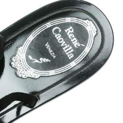 مملوكة مسبقًا René Caovilla Black Satin Beads Embellished Flat Thong Sandals Size 41