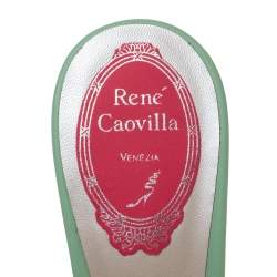 René Caovilla Tri Color PVC And Leather Trim Jewel Embellished Wedge Slide Sandals Size 37