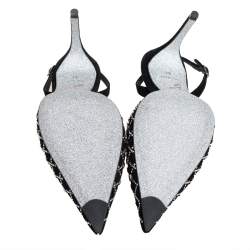 Pre Owned René Caovilla Black Suede Peonia Slingback Sandals Size 37