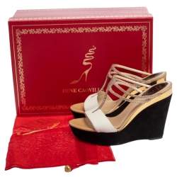 Pre Owned صندل رينيه كوفيلا كعب روكي سير حرف تي مزخرف كريستال كارونغ أبيض مقاس 38.5