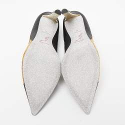 René Caovilla Black Leather Crystal Embellished Pointed Pumps Size 41