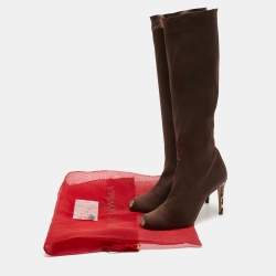 René Caovilla Brown Nylon Knee Length Boots Size 39
