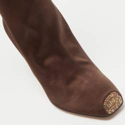 René Caovilla Brown Nylon Knee Length Boots Size 39