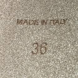 Pre Owned René Caovilla Multicolor Crystal Embellished Leather Vida Ankle Strap Sandals Size 36