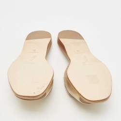 René Caovilla Metallic Gold Leather Mules Size 36