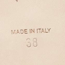 Pre Owned René Caovilla Metallic Gold Crystal Embellished Ankle Wrap Sandals Size 38