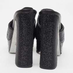 René Caovilla Black Python Slide Sandals Size 41
