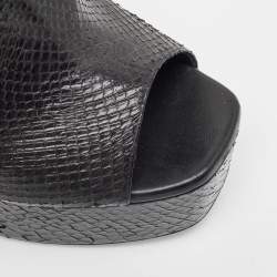 René Caovilla Black Python Slide Sandals Size 41