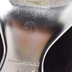 Pre Owned René Caovilla Black Suede and Fabric Ankle Boots Size 38