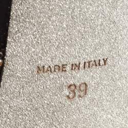 Pre Owned René Caovilla Black Cord Embellished Pearl Slingback Sandals Size 39