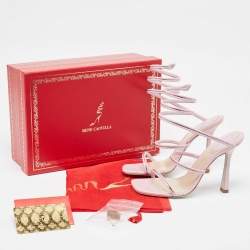 Pre Owned René Caovilla Purple  Leather Cleo Ankle Strap Sandals Size 37