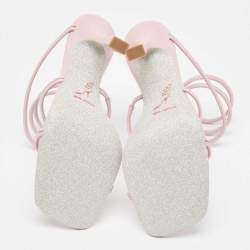 Pre Owned René Caovilla Purple  Leather Cleo Ankle Strap Sandals Size 37