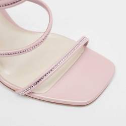 Pre Owned René Caovilla Purple  Leather Cleo Ankle Strap Sandals Size 37