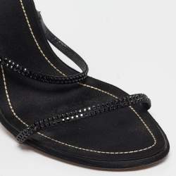 مملوكة مسبقًا صندل حزام الكاحل ستان أسود رينيه كوفيلا مقاس 39