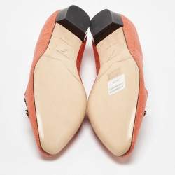 René Caovilla Orange Raffia Smoking Slippers Size 40