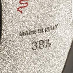 Pre Owned René Caovilla Black Satin Crystal Embellished Cleo Sandals Size 38.5