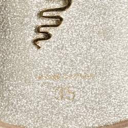 مملوكة مسبقًا صندل رينيه كوفيلا ساتان بيج لف حول الكاحل مستوى مقاس 35