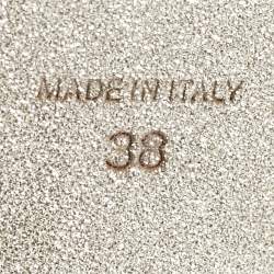 Pre Owned René Caovilla Blue Velvet Crystal Embellished Pointed Toe Pumps Size 38