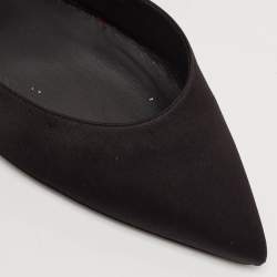 مملوكة مسبقًا René Caovilla Black Satin Crystal Embellished Cleo Pumps Size 40