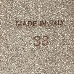 مملوكة مسبقًا صندل رينيه كاوفيللا إلابريتا ساتان و جلد ذهبي وردي مقاس 38