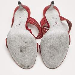 Rene Caovilla Red Suede Nadine Slide Sandals Size 38