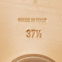 Pre Owned René Caovilla Beige Suede Crystal Embellished Flat Slides Size 37.5